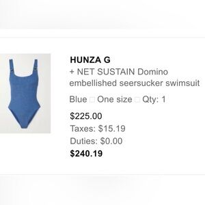 Hunza G Ribbed Blue Swimwear